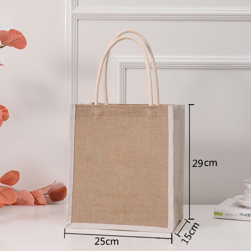 Portable Imitation Linen Bag Hand-painted Large Capacity Beach Tote Bag Bridesmaid Gifts Bag