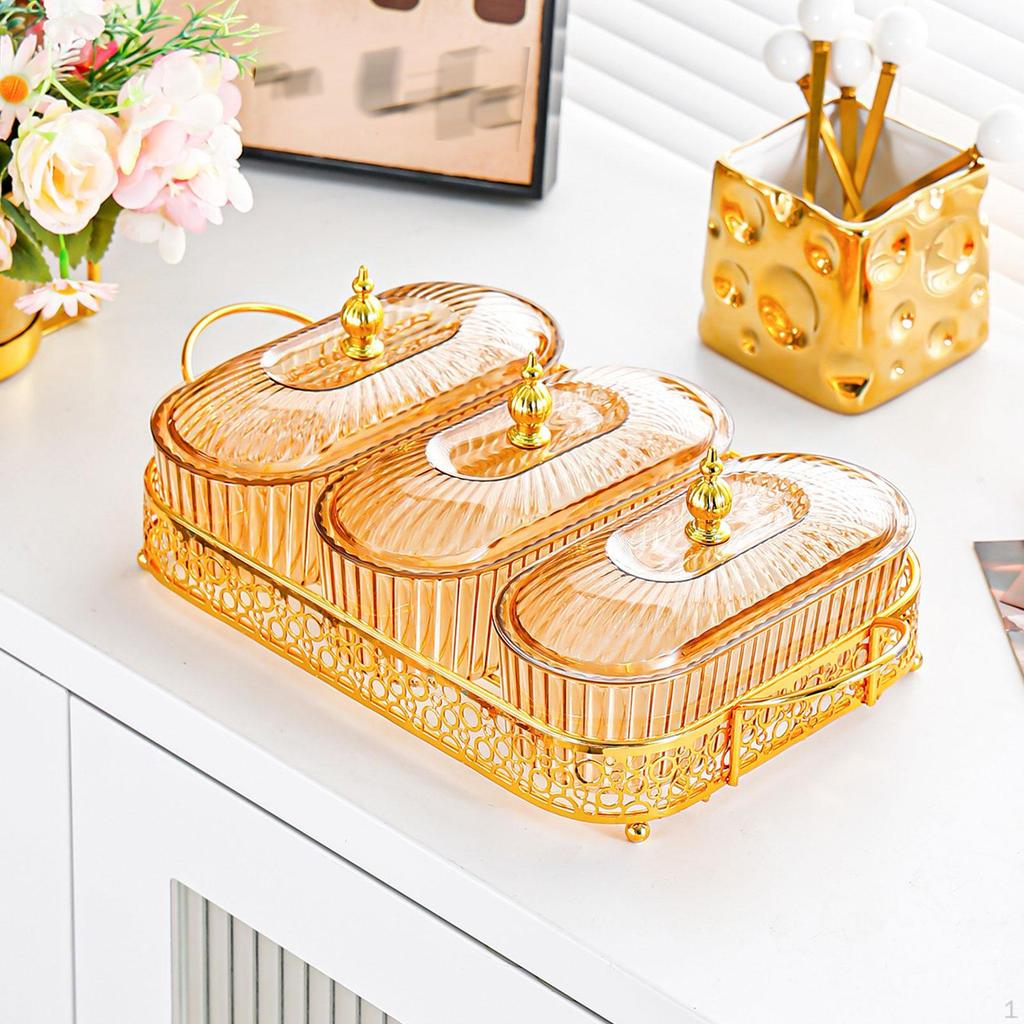Dessert Dividing Plate Dried Fruit Dish Snacks Serving Platter Snack Bowls for