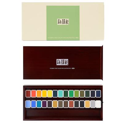 Holbein Japanese Style Solid Watercolor Paint Shingansai N353 28 Color Set 02353