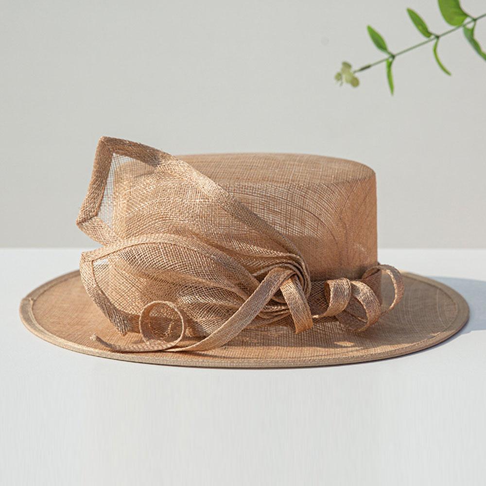 Cappelli Sinamay Classici Fascinator per Donna Cappello da Sole Cappelli Estivi da Donna Cappelli a Tesa Larga Boater Cappelli da Festa del Tè Derby Chiesa CAPPELLO DA MATRIMONIO