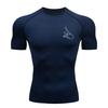 Graphic Print Short Sleeve Compression Shirt for Men Summer Athletic Quick Dry T-shirts Tops Gym Workout Running Training Tees