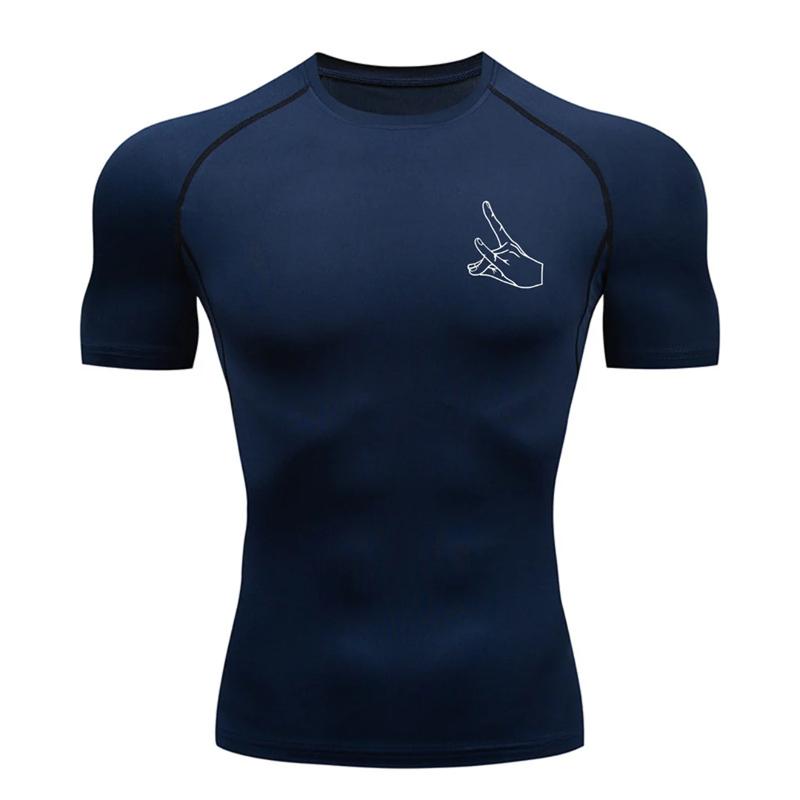 Graphic Print Short Sleeve Compression Shirt for Men Summer Athletic Quick Dry T-shirts Tops Gym Workout Running Training Tees