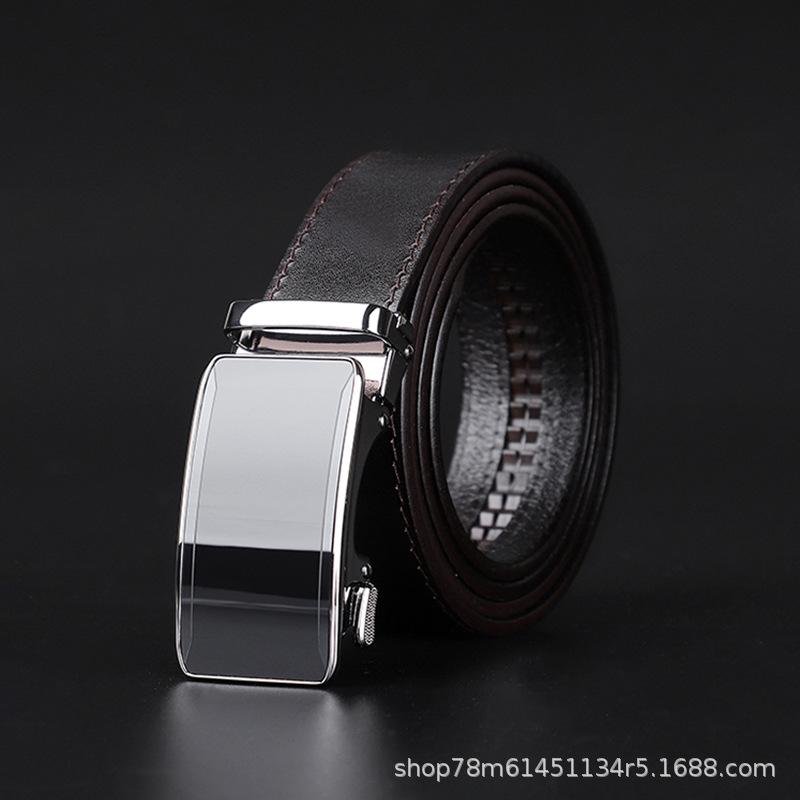 

Прямые продажи мужской кожаный ремень простой и универсальный автоматическая пряжка из чистой коровьей кожи деловой досуг ремень высокого класса The extended model can be customized темно-коричневого