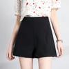 Women's High Waist Wide-Leg Summer Shorts - White A-Line, Black Slim Style, All-Match and Loose Fit