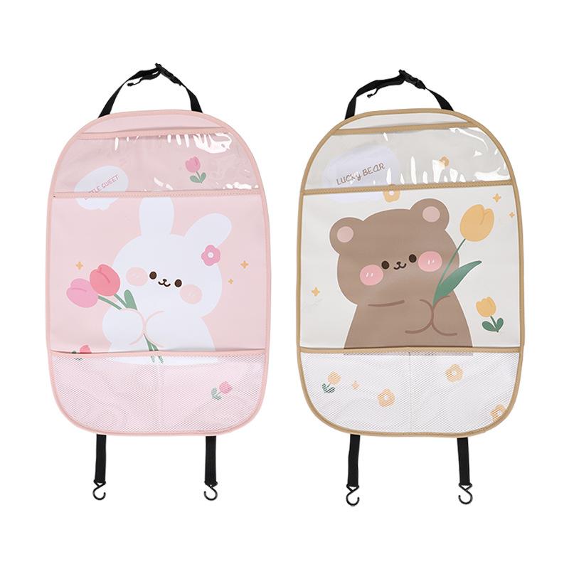 Car Seat Back Anti-kick Pad Cartoon Car Anti-dirty Anti-kick Protective Pad Cute Creative Car Rear Seat Storage Pad