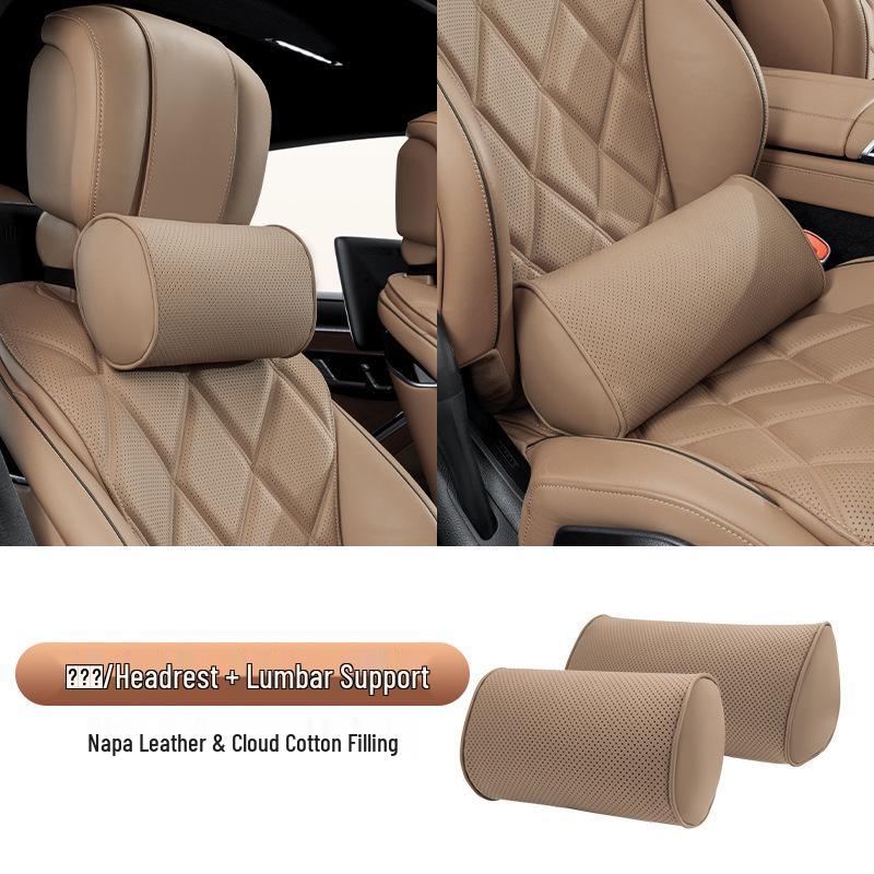 Maybach S-Class Bio-Cotton Car Seat Cushion Set with Headrest and Lumbar Support Pillow