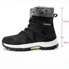 Couple Lace-up Snow Boots Fur-lined Half Boots Plush Cotton Shoes Anti-slip Winter Warm Outdoor Sneakers Wear-resistant