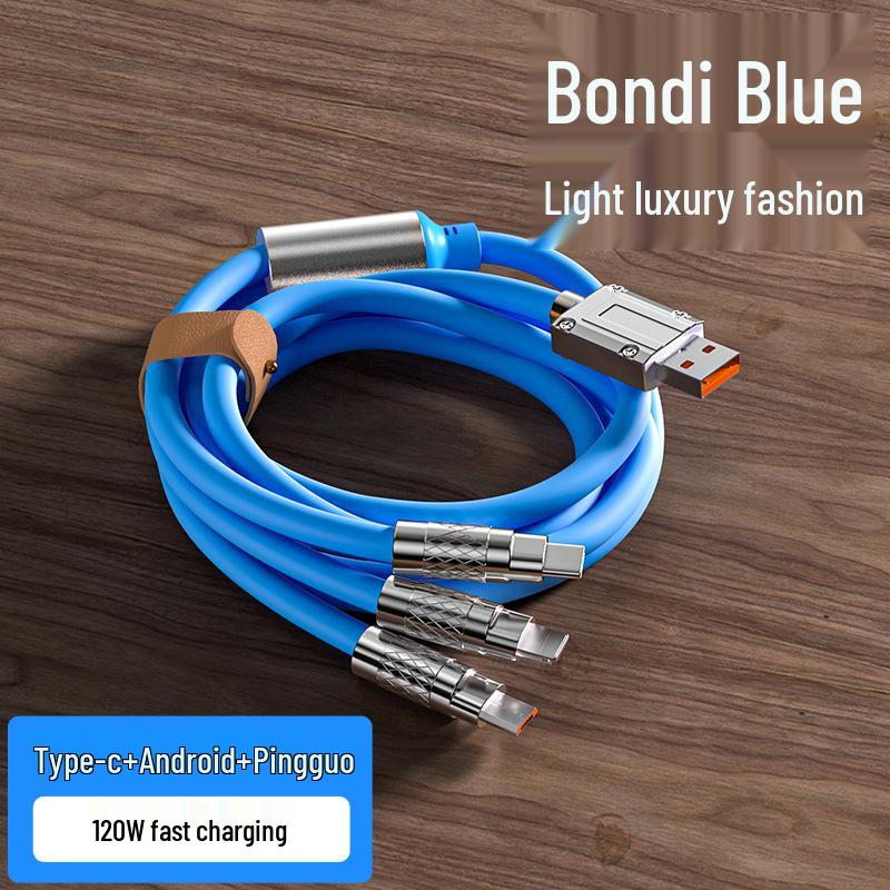 Jiike Line 3-in-1 Super Fast Charging Cable, Zinc Alloy, 120W, Compatible with Huawei