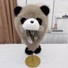 Parent-child Autumn and Winter Cute Plush Panda Hat Thick Warm Large Head Circumference Imitation Fox Fur Pullover Hat Earmuffs Hat