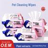 Pet Wipes for Dogs & Cats - No-Rinse, Tear Stain & Paw Cleaning, 80 Count Large Pack
