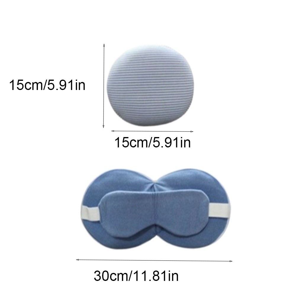 Stripe 2 In 1 Eye Mask Pillow Foldable Travel Folding Pillow Simple Neck Support Cushion  Adults