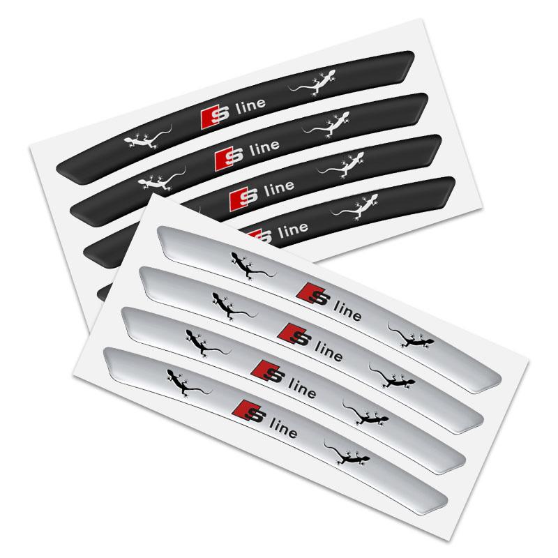2026 4Pcs Auto Wheel Hub Badge Tire Rim 3D Stickers Car Accessories For AQ3 A6 Q3 A3 B5 B6 B7 B8 B9 Q7 8P 8V 8L A5 A4 C6 A1 A7 A8