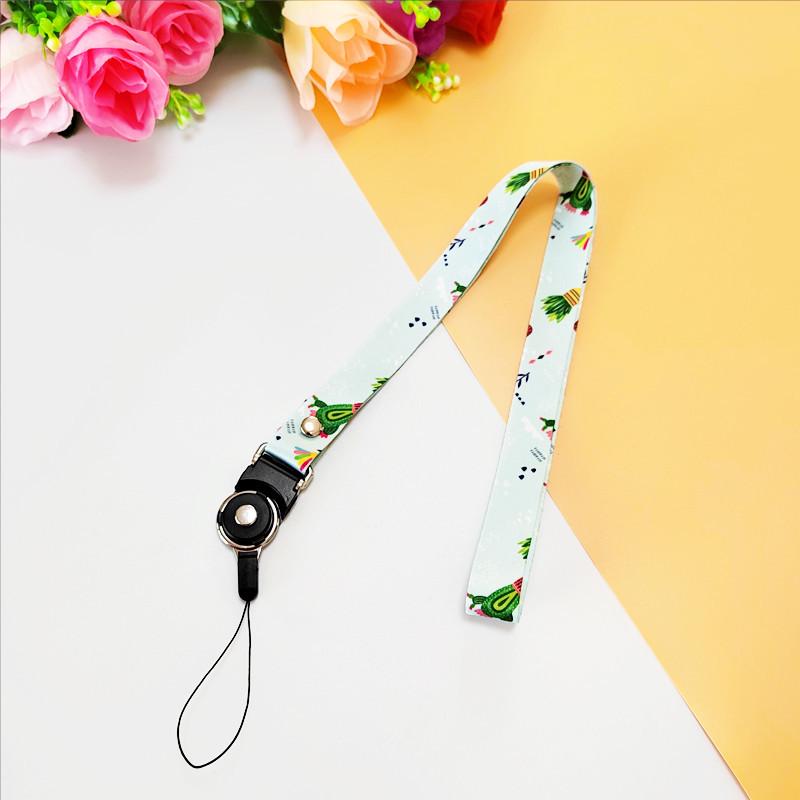 Floral Phone Lanyard & Detachable ID Card Holder with Anti-Drop