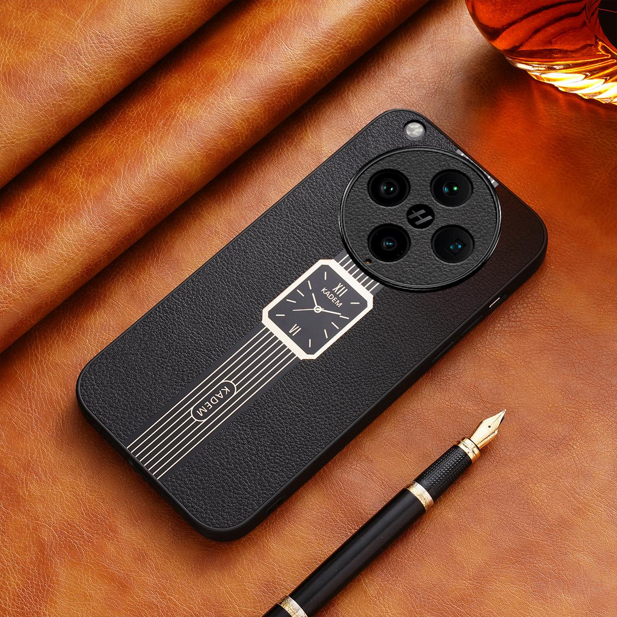 

For Oppo Find X8 Pro 5G Case Leather+TPU+Acrylic Anti-Scratch Phone Cover Orange