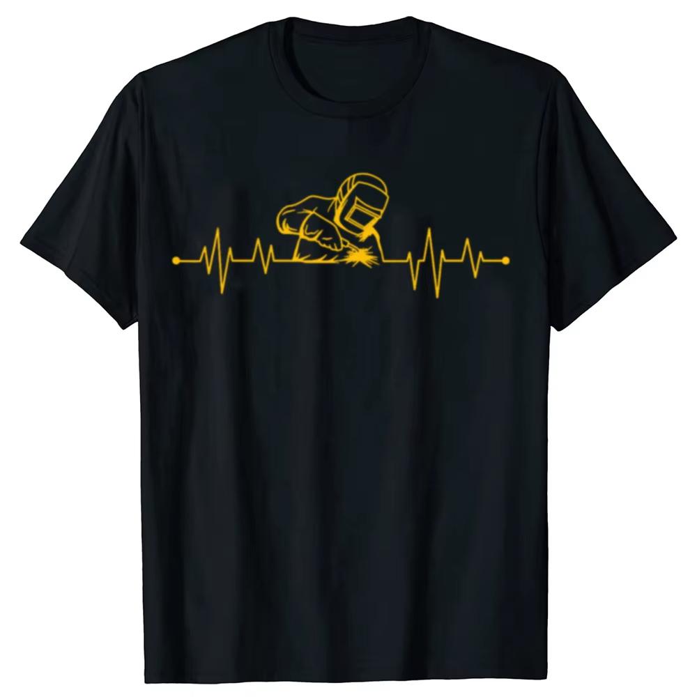 Funny Welding Heartbeat Welder Metal Graphic TShirts Unisex Unisexs Fashion Casual Tshirt Cotton Loose Oversized T Shirt S