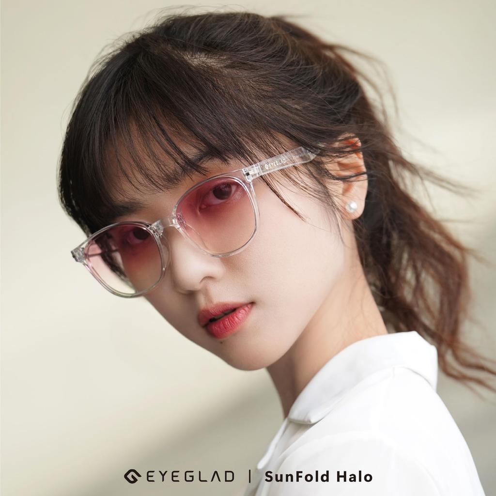 SUNFOLD HALO Foldable Sunglasses UV400 LumiX Nylon Lenses Outdoor Casual Unisex Travel Pink Gradient [EYEGLAD] High-Definition Seawater-Resistant