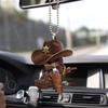 Cowboy Hoodie Saddle Boot Car Rearview Mirror Accessories Car Gift Hangings