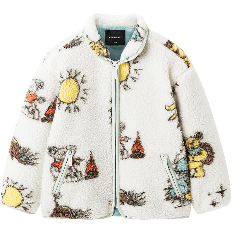 MiniPeace Boys Faux Fur Hooded Jacket F1AEF4403 130