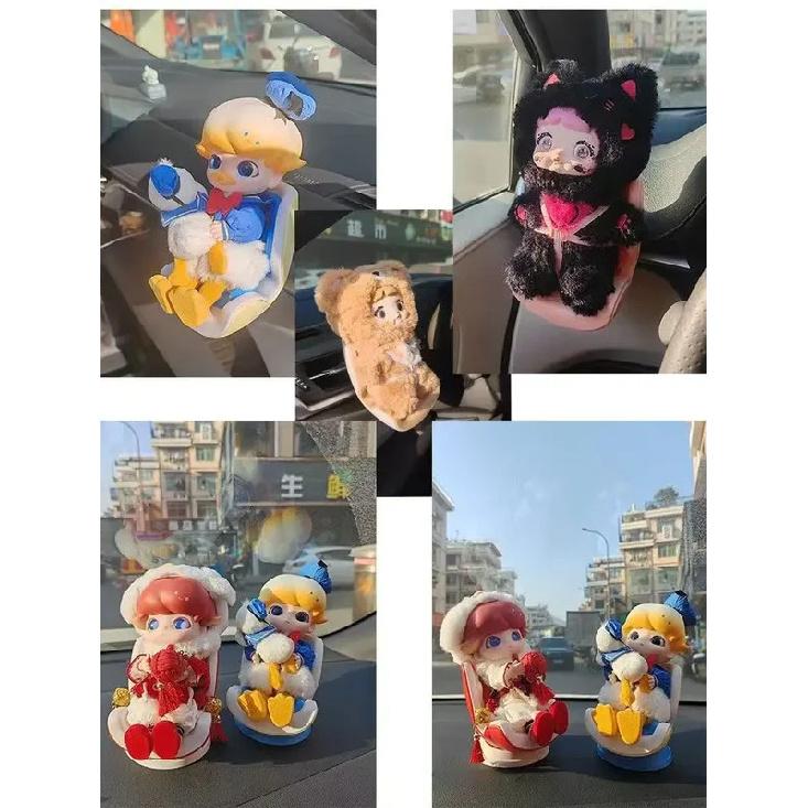 For 17cm Labubu Mini Chair Bjd Doll Room Decoration 2nd Generation Sitting Party Series Doll Sofa Car Mini Safety Seat