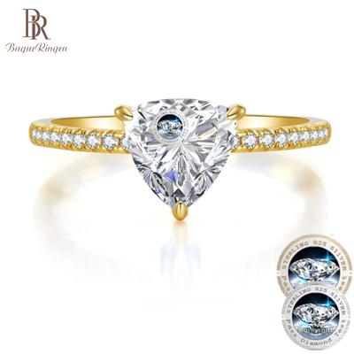 1 karátový zásnubní prsten Moissanite pro ženy prošel testem diamantů Klasické svatební jemné šperky Dárkové doplňky s certifikátem