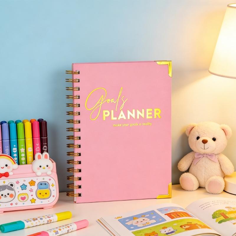 Elegant Daily Schedule Notebook With Firm Cover And Metal Corners Perfect For Work Or School