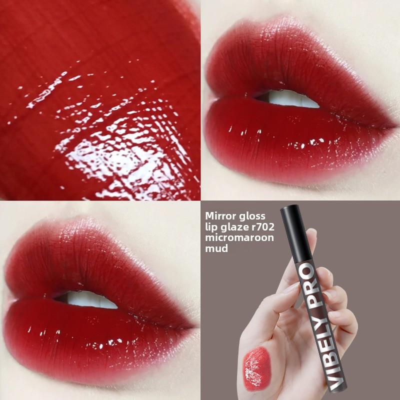 VIBELY Little Black Mirror Mirror Air Lip Glaze Watery Black Tube Moisturising Nourishing Mirror Gloss Lip Gloss Lipstick