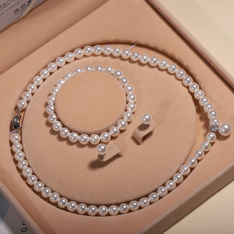 Natural Shell Pearl Necklace - Women's Clavicle Chain Set for Mother's Day Gift