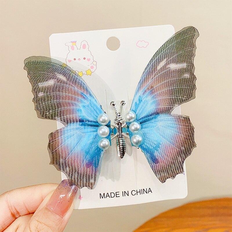 2023 Vintage Kid Butterfly Hairpins Beach Geometric Hair Clips Barrettes Side Clip For Girl Cute Hair Accessories Headdress Gift