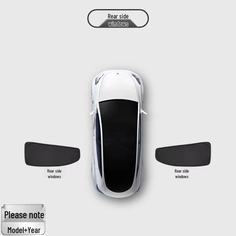 Tesla ModelY Camping Privacy Sunshade Curtains for Side Windows - Blackout & Insulation