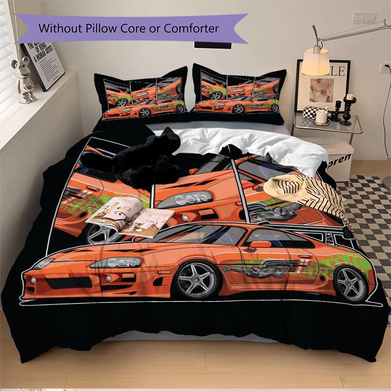 Car Artwork Print 3Pcs Bedding Setduvet Cover With 2 Bedropillowcase Home Birthday Gift