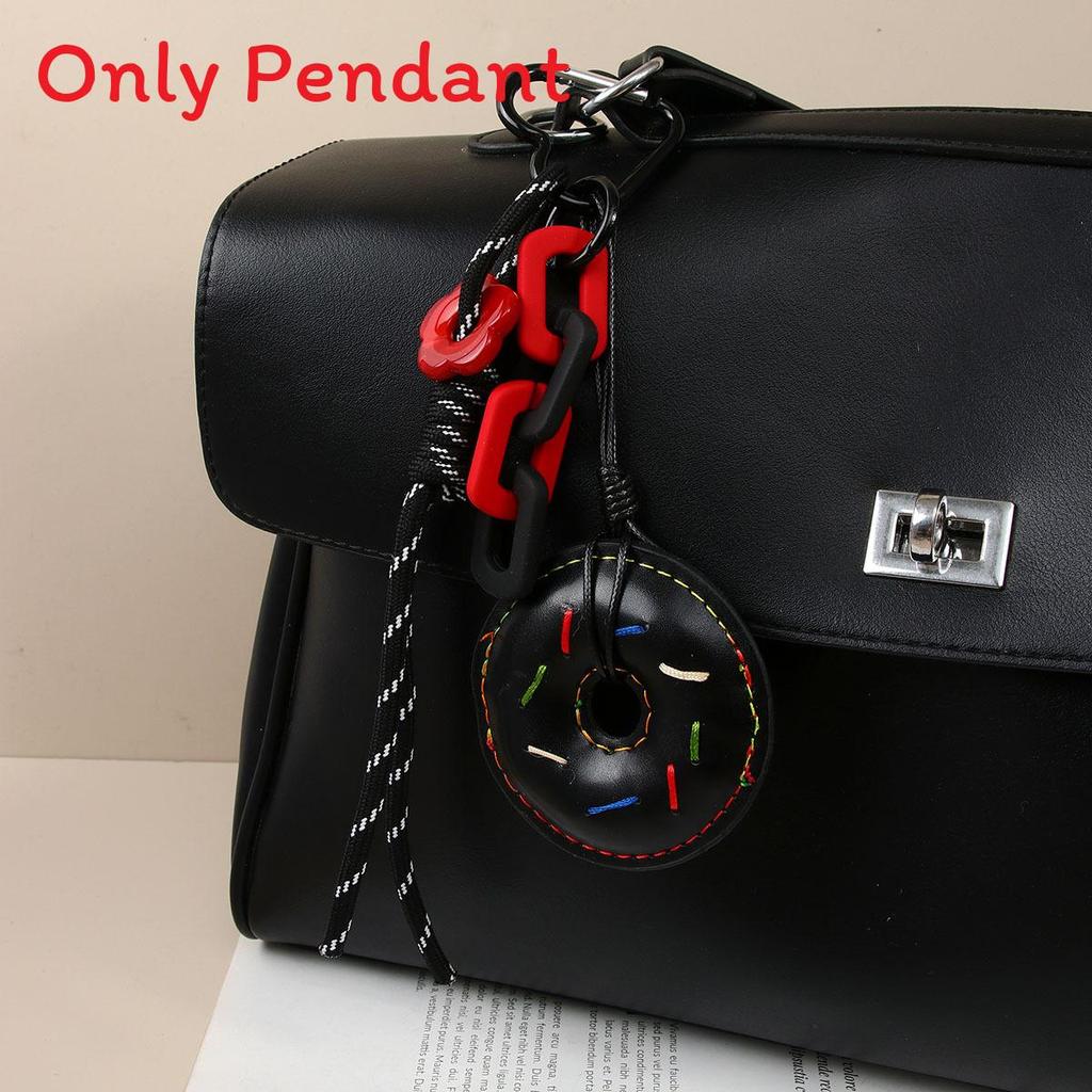 Miu Sweet Style Pu Leather Donut Bag Charm Keychain For Fashion Accessories