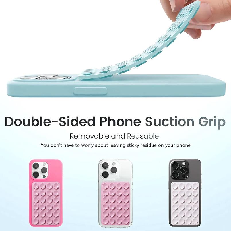 Double Side Silicone Suction Pad For Mobile Phone Fixture Suction Cup Backed Adhesive Silicone Rubber Sucker Pad For Fixing