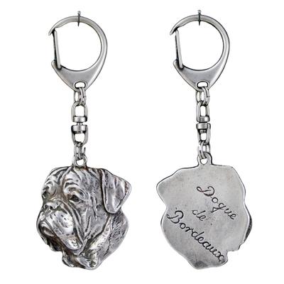 Dogue de Bordeaux, Französische Dogge, Bordeauxdog II - Versilberter Schlüsselanhänger mit Hund, Handtaschen-Deko, Rucksack-Anhänger der Marke