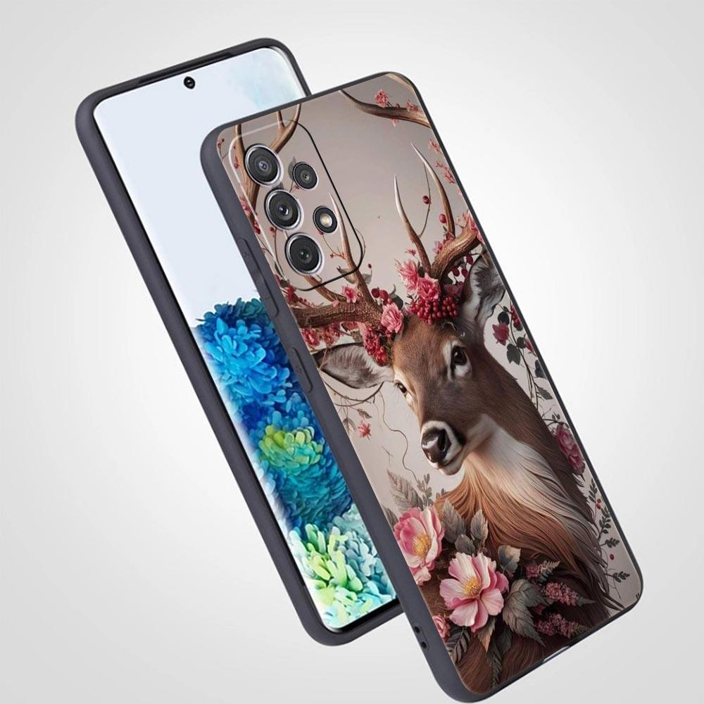 Deer Lichee Pattern Phone Case for Samsung Galaxy A55 A35 A15 A14 A13 A25 A54 A51 A71 A72 A73 A32 A52 A41 5G Soft TPU Shell Bags