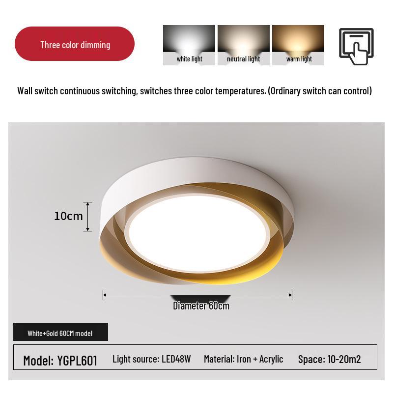 Modern Nordic LED Ceiling Light - Minimalist Round Design for Master Bedroom