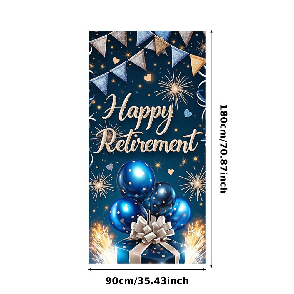 Event Banner Star Decoration Happy Retirement Banner Gold Theme Retirement Decor for Outdoor Party Home Decoration
