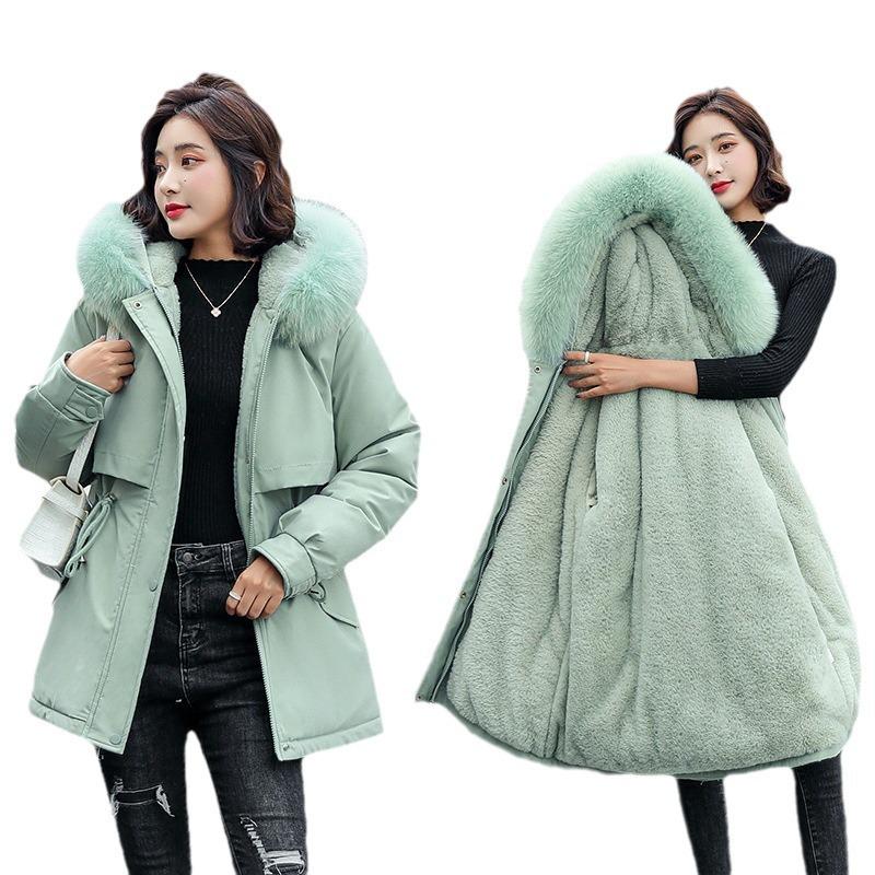 Women's Korean Style Mid-Length Winter Parka: Thick, Loose, Warm, Plus Size Cotton Coat