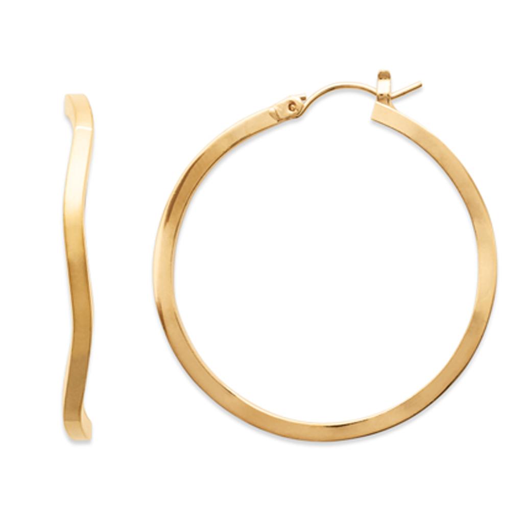 Les Trésors De Lily [E1079] - Gullbelagte 'Waves' bøyleøreringer - 40 mm 2 mm