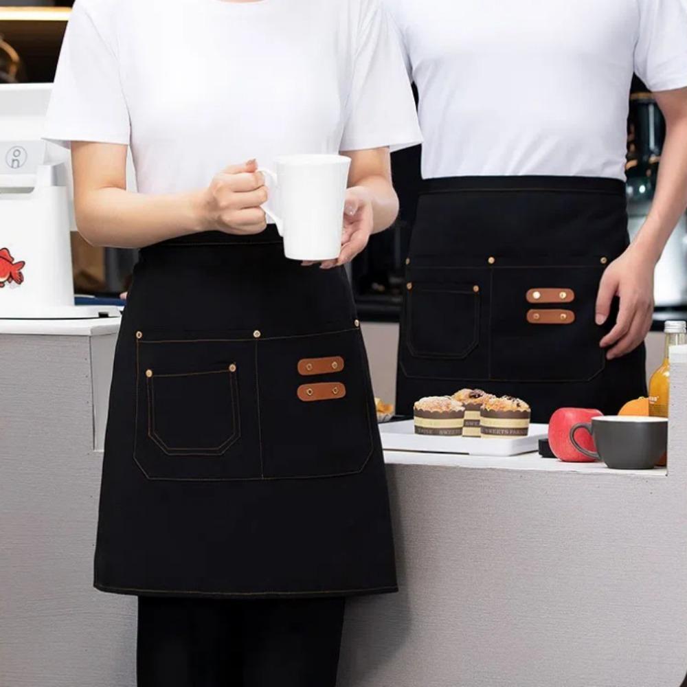 Waterproof Staff Apron Short Waiter Uniform Kitchen Half Apron Coffee Shop Hotel Chef