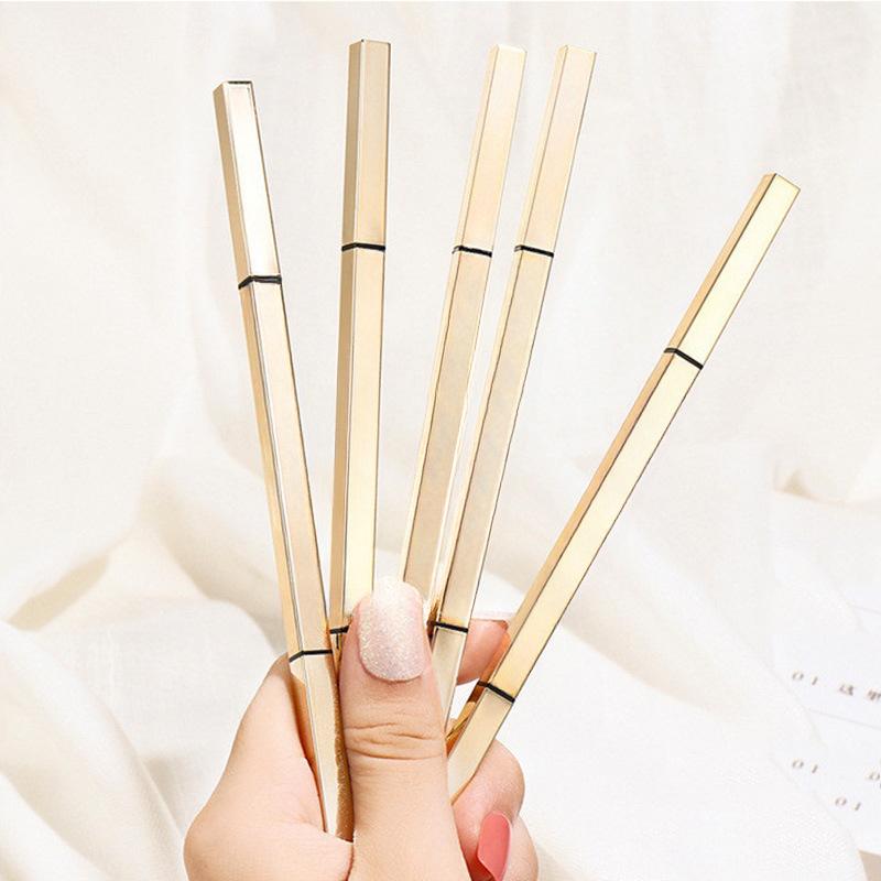 5 Farben Doppelkopf-Augenbrauenstift, wasserfester, langanhaltender Augenbrauenstift, leicht zu tragende Tönung, Mascara, verbessert das Kosmetik-Make-up der Frau