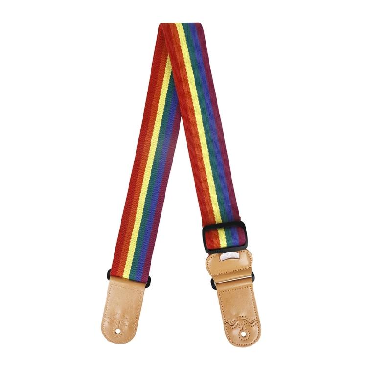 Цветной гитарный ремень с кармашком для медиаторов, регулируемый хлопковый плечевой ремень для гитары