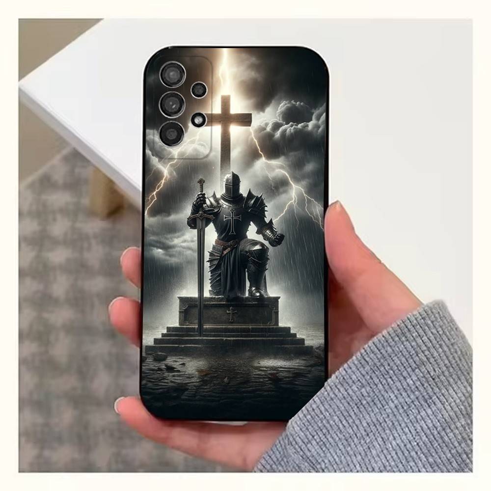 

Crusaders Belief Knight Case For Samsung S22,S25,S24,S23,Ultra,FE,S20,S10,Plus,S21,S9,Lite,Soft Silicone Black SamsungS225G