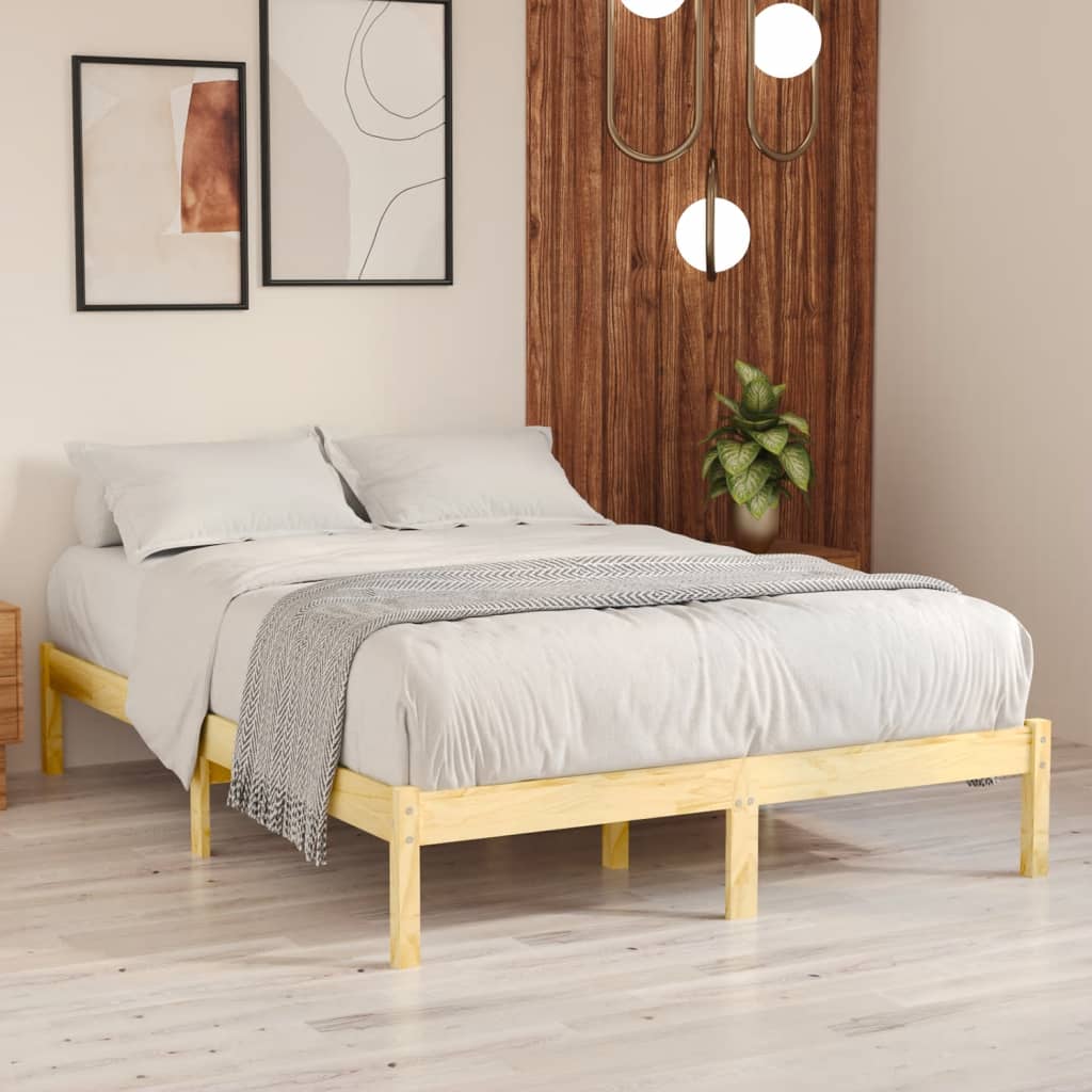 Solid Pine Wood Bed Frame 120x200 Cm