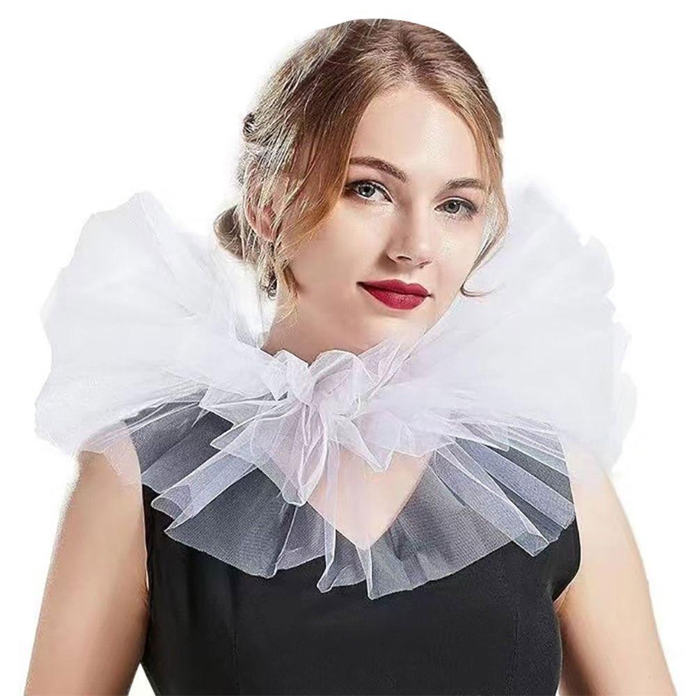 Perfect Match Fashion Victorian Fake Collar Detachable Classic Jabot Collar Ruffled Lace Vintage Neck Collar Party