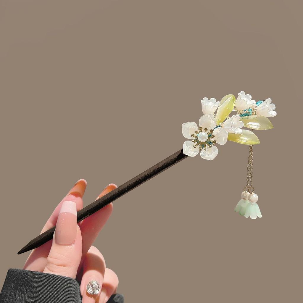 2026 Retro Tassel Wood Hairpin for Hanfu & Qipao