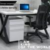 Steel Mobile Office Cabinet: Three-Drawer Under-Desk Storage with Combination Lock