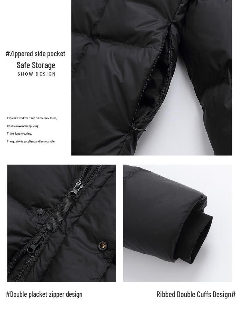 Unisex Mid-Length Thickened Windproof Down Jacket