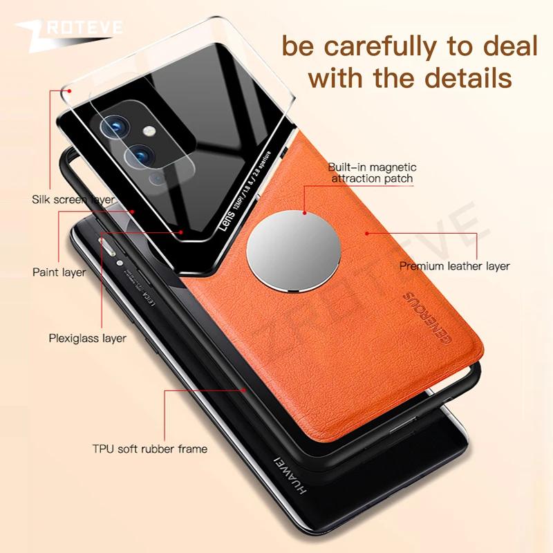 For OnePlus 9 Case PU Leather Car Magnetic Hard PC Cover For One Plus 9 R RT 9R 9RT OnePlus9 OnePlus9R OnePlus9RT Cases