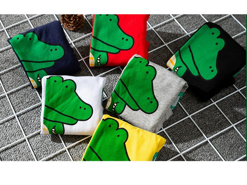 Men's Comfortable Cotton Crocodile Cartoon Print Boxer Briefs