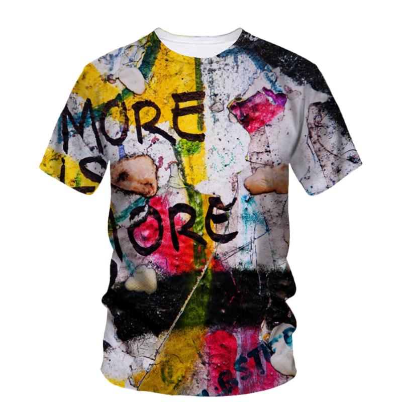 Tricouri Grafice Graffiti Boeme de Vară Bărbați Casual Imprimeu Personalitate Gât Rotund Tricouri Hip Hop Harajuku Streetwear Mânecă Scurtă